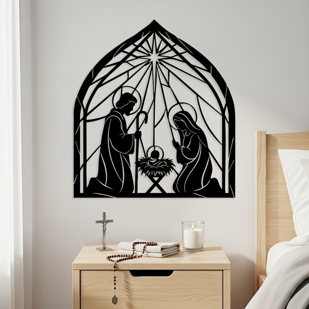 Home Decoration - CIFBUY Religious Jesus Nativity Metal Wall