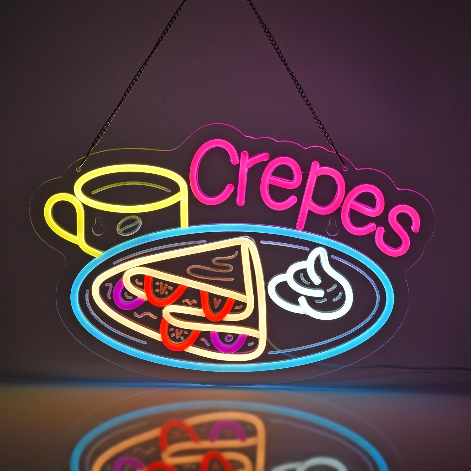 Home Decor Nearby - Crepes Neon Sign USB Powered LED