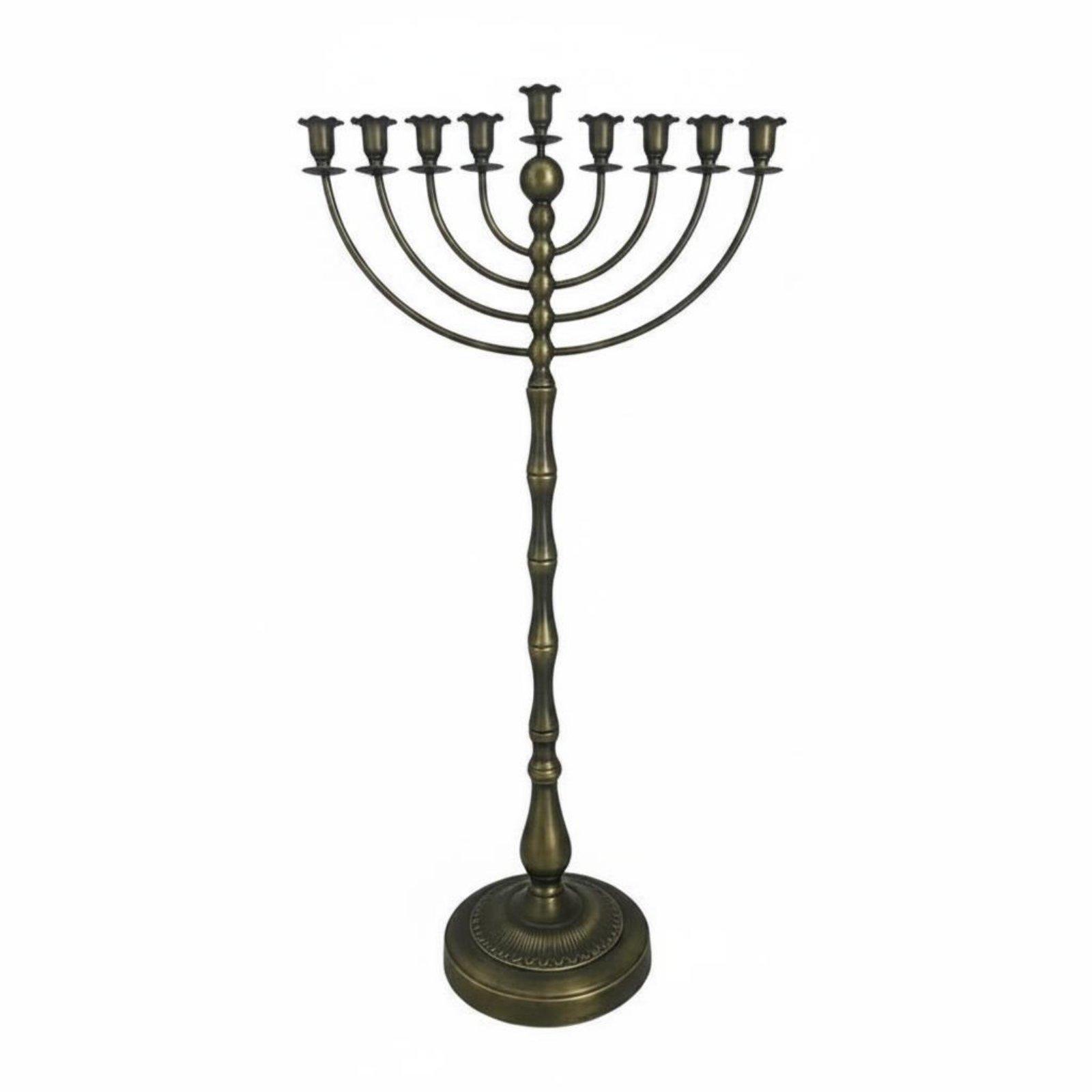 Home Decoration - Antique Bronze Menorah Stand Metal Construction