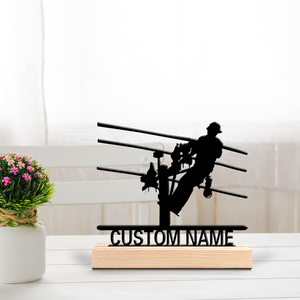 Home Decor For Birthday - 1pc Stylish Personalized Custom Electrician Metal