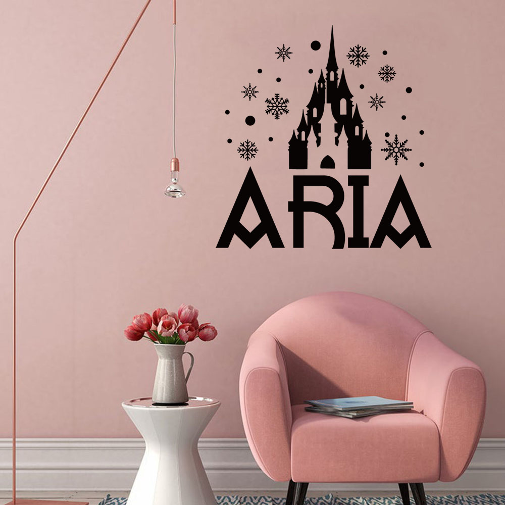 Home Decor Wall Tiles - 1PC Creative Castle Snowflake Customized Name