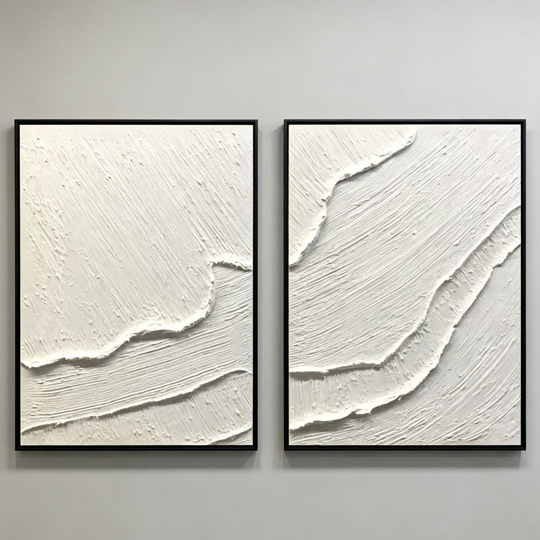 Hand-Painted White 3D Thick Te - Abstract Oil Painting ulasan dan harga