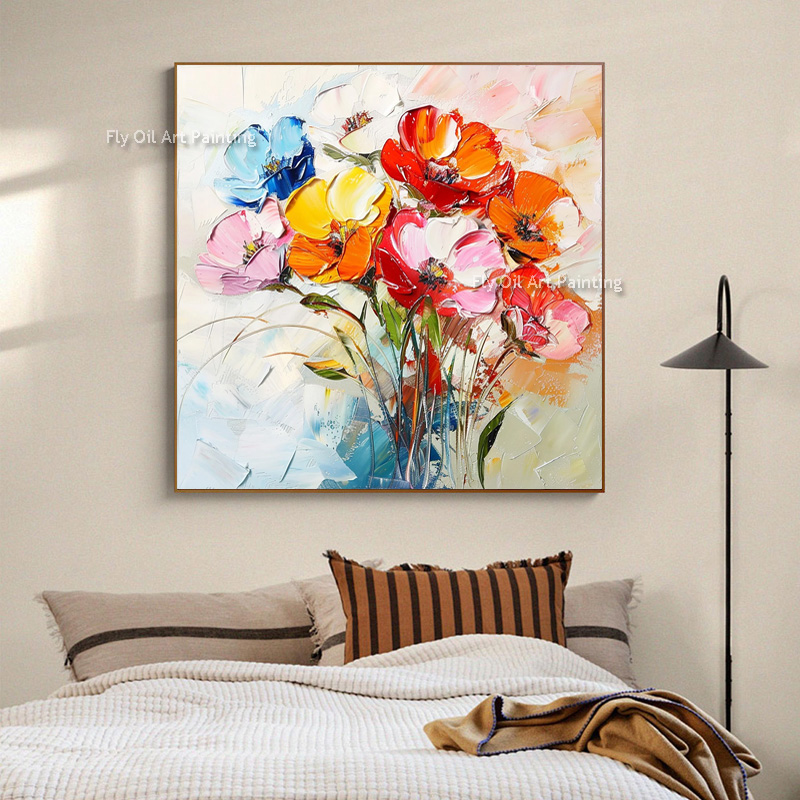 Thick Impasto Hand Painted Pop - Home Decor Color Palettes ulasan dan harga