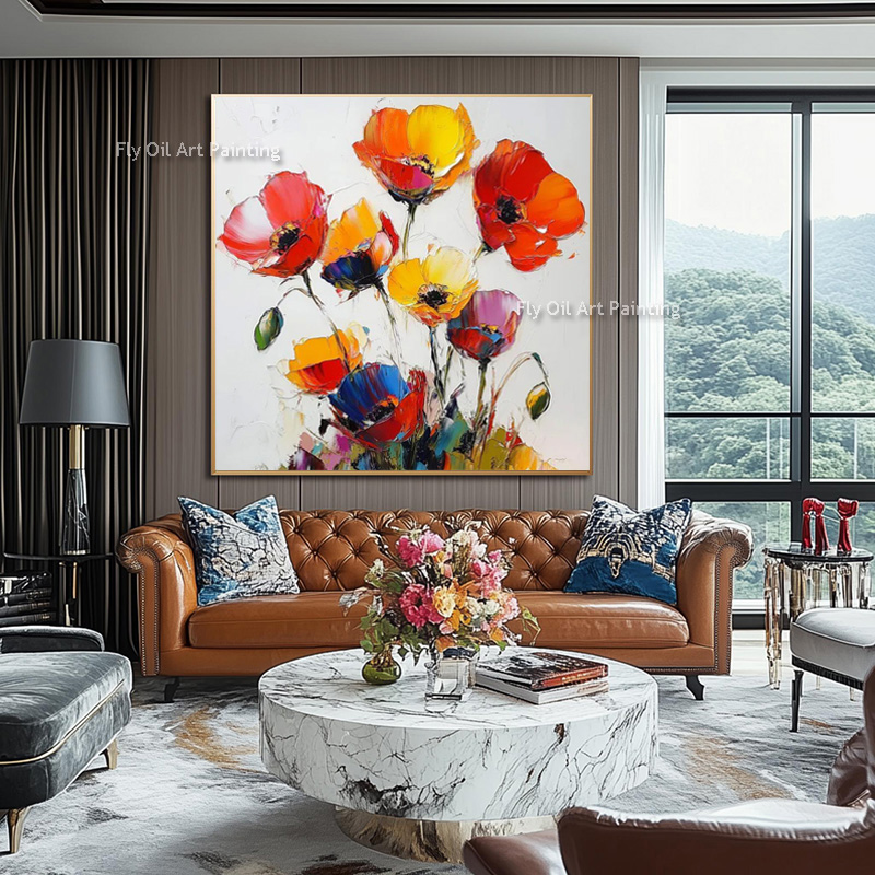 Thick Impasto Hand Painted Pop - Home Decor Color Palettes ulasan dan harga