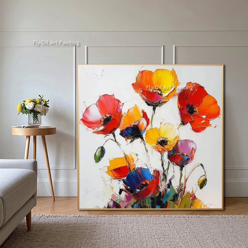 Thick Impasto Hand Painted Pop - Home Decor Color Palettes ulasan dan harga