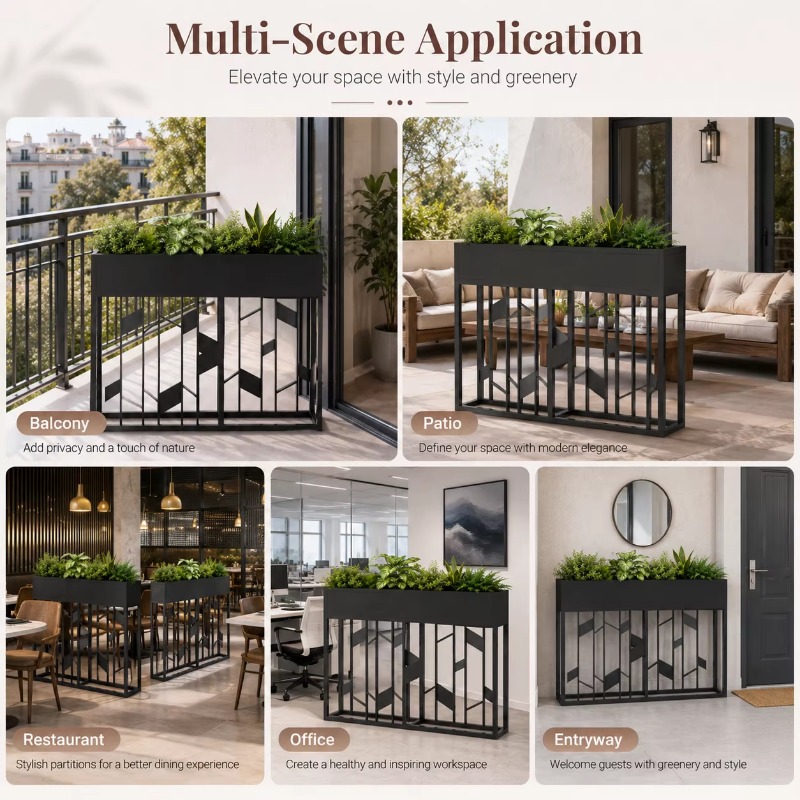 Matte Black Metal Planter Box  - Room Divider Screen ulasan dan harga