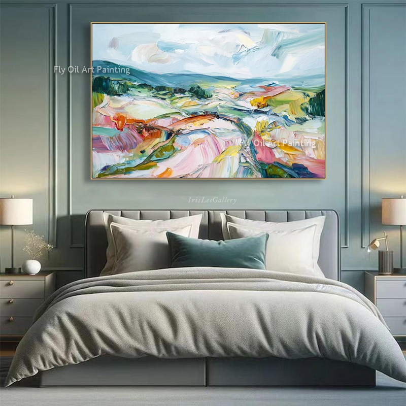 Hand Painted Palette Knife Lan - Home Decor Color Palettes ulasan dan harga