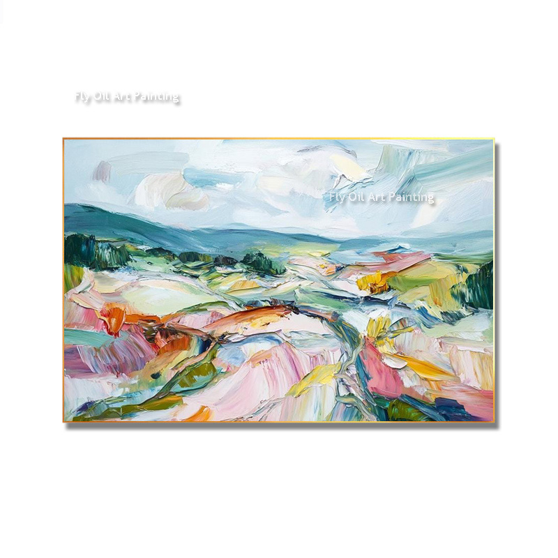 Hand Painted Palette Knife Lan - Home Decor Color Palettes ulasan dan harga