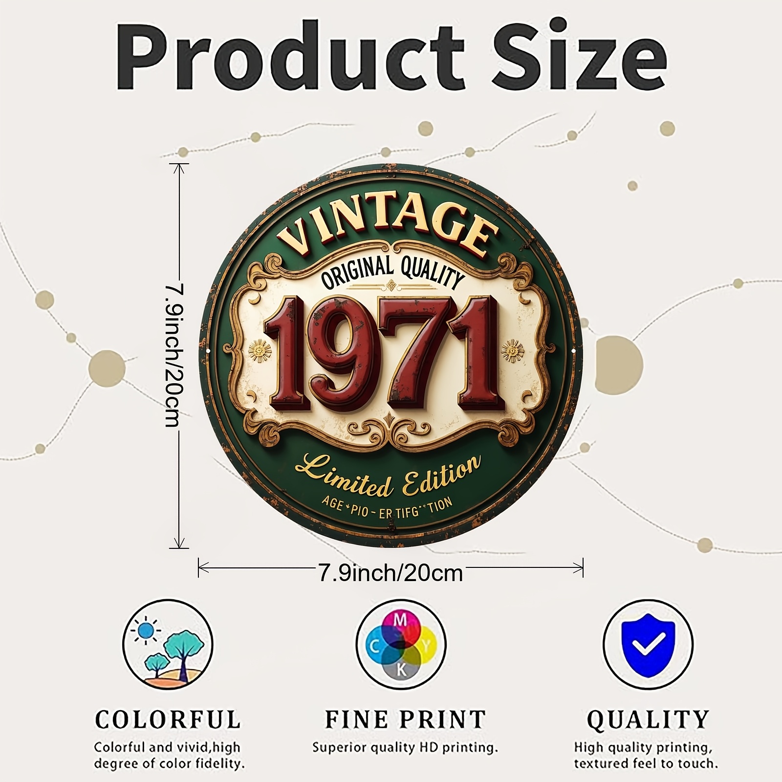 2D Flat - 1pc Vintage 1971 Lim - Home Decor Online ulasan dan harga