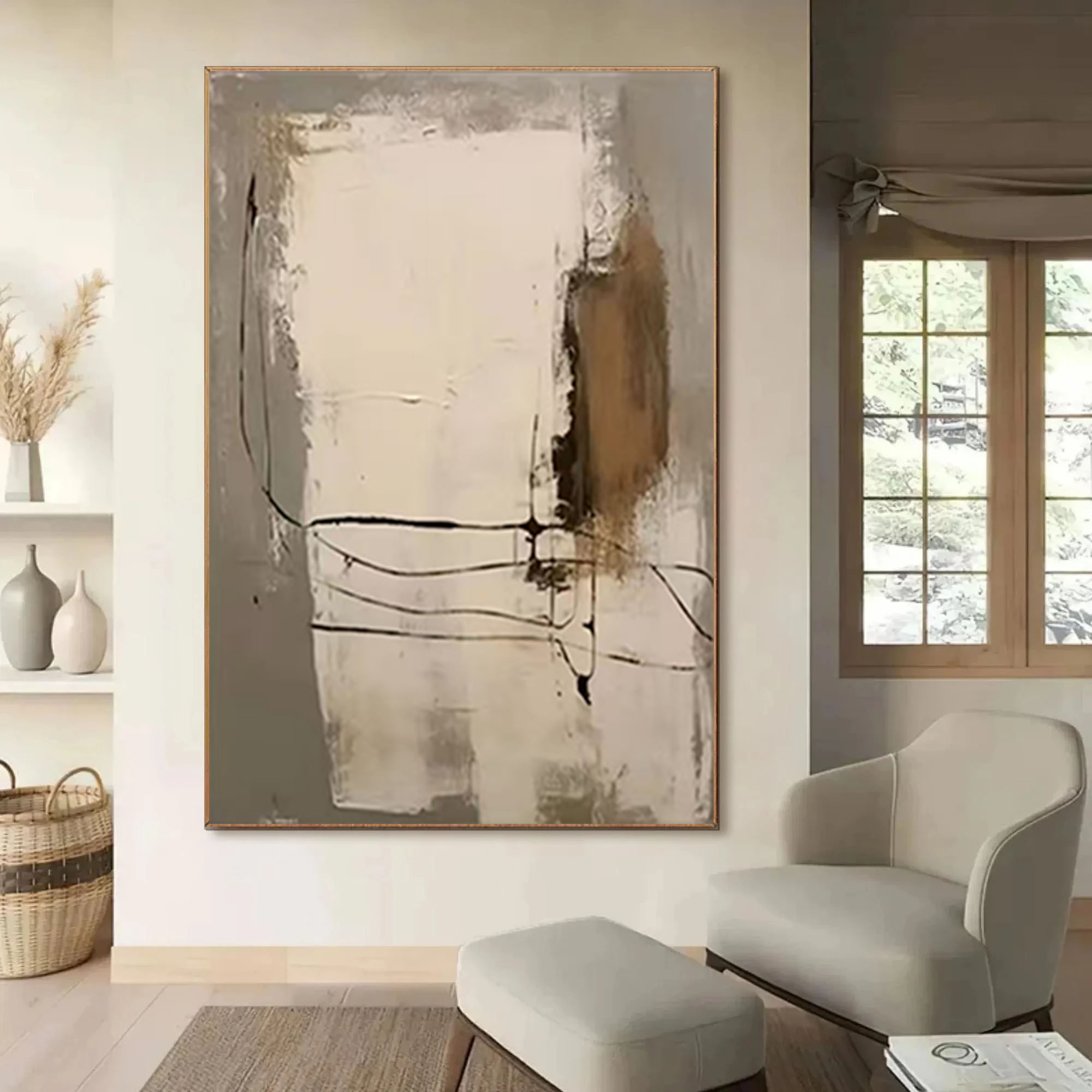 100% Hand-painted Oil Painting - Home Decor Color Palettes ulasan dan harga