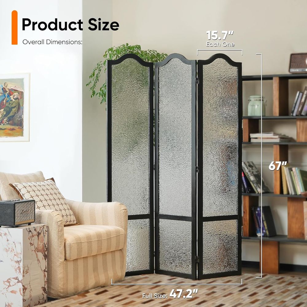 Black 3-Panel Acrylic Room Div - Room Divider Screen ulasan dan harga
