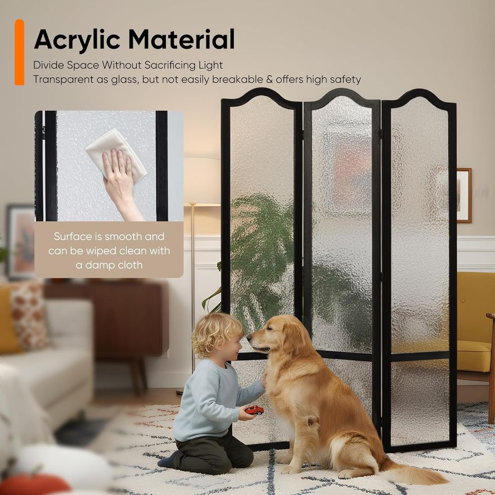 Black 3-Panel Acrylic Room Div - Room Divider Screen ulasan dan harga