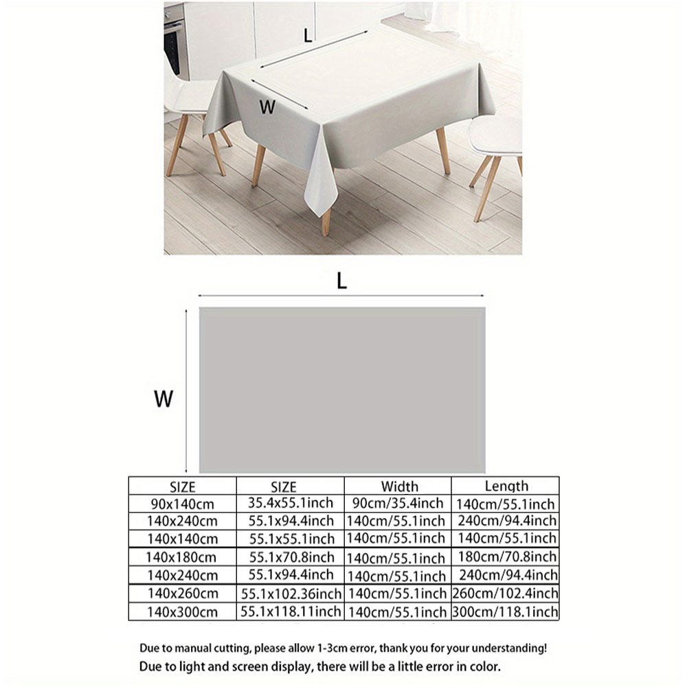 1pc, 2D Flat Printed Tableclot - Home Decor Color Palettes ulasan dan harga