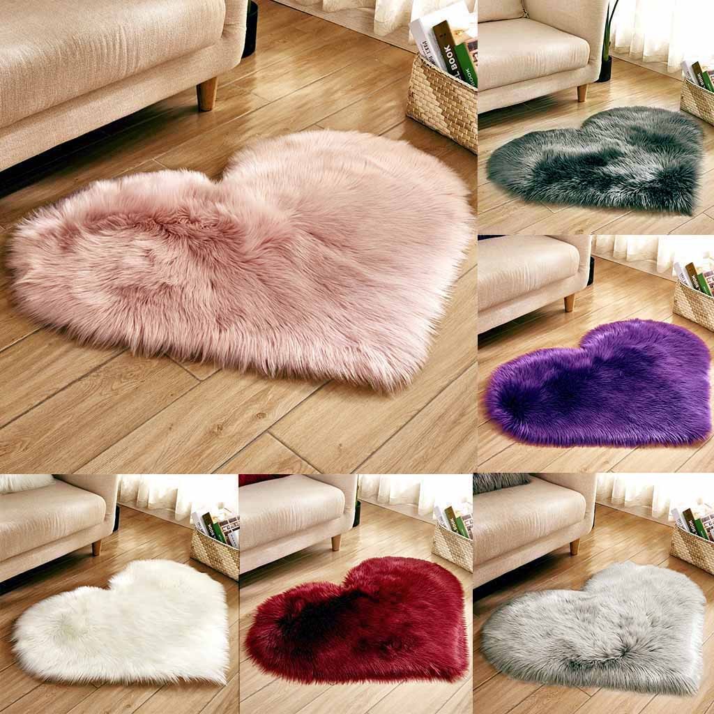 Heart Shaped Faux Fur Rug Bedr - Cowhide Rug Faux ulasan dan harga