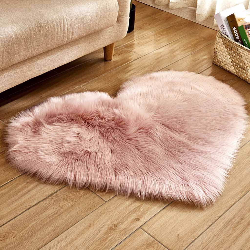 Heart Shaped Faux Fur Rug Bedr - Cowhide Rug Faux ulasan dan harga