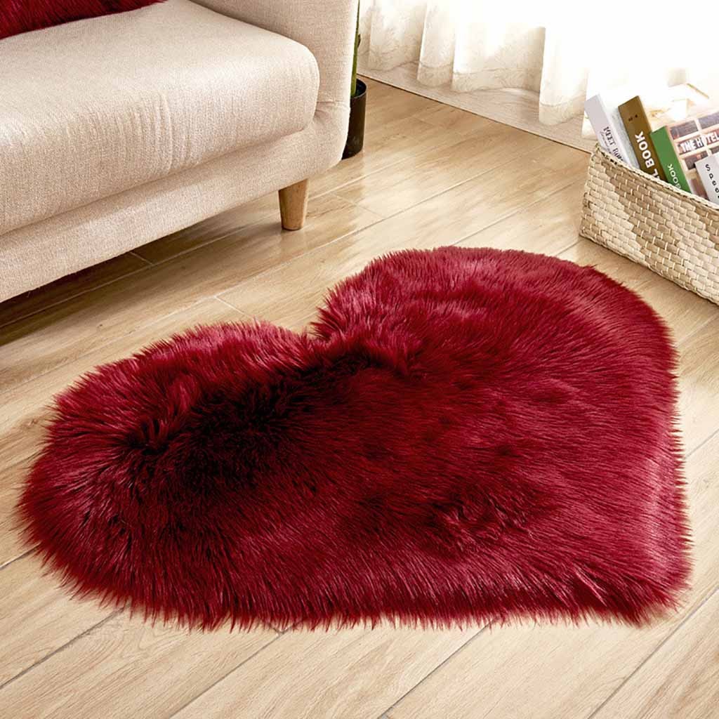 Heart Shaped Faux Fur Rug Bedr - Cowhide Rug Faux ulasan dan harga
