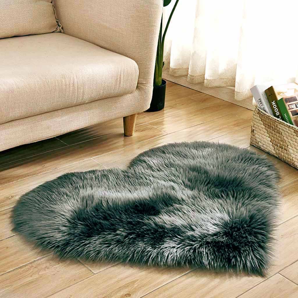Heart Shaped Faux Fur Rug Bedr - Cowhide Rug Faux ulasan dan harga