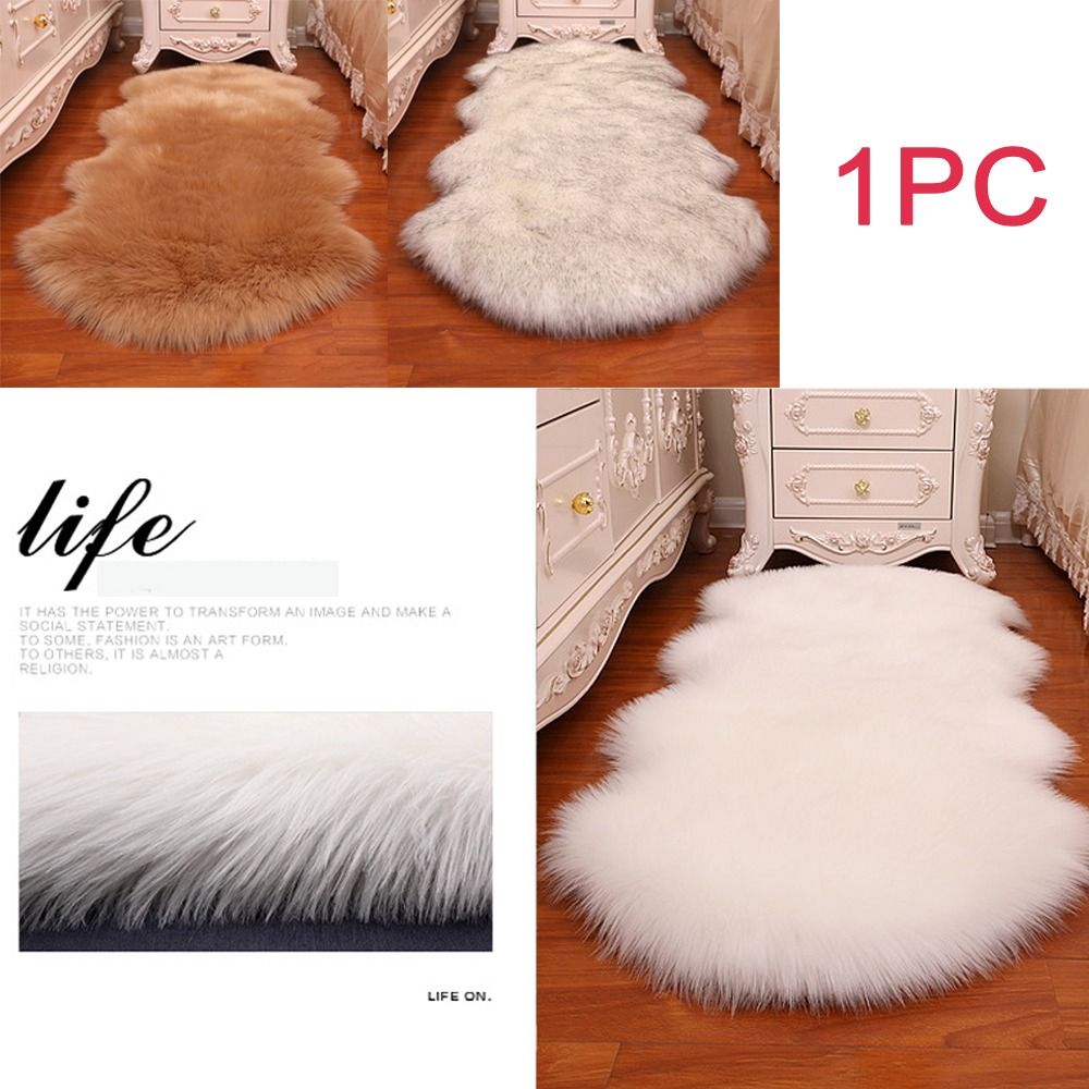 Imitation Wool Non Slip Fluffy - Cowhide Rug Faux ulasan dan harga