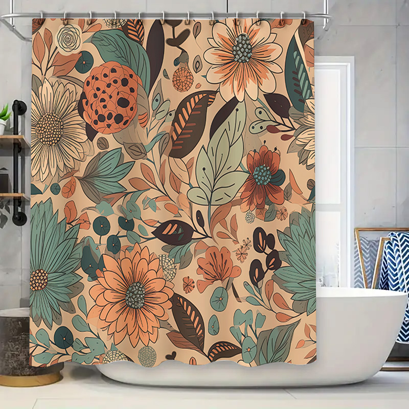 Modern Floral Shower Curtain R - Home Decor Color Palettes ulasan dan harga