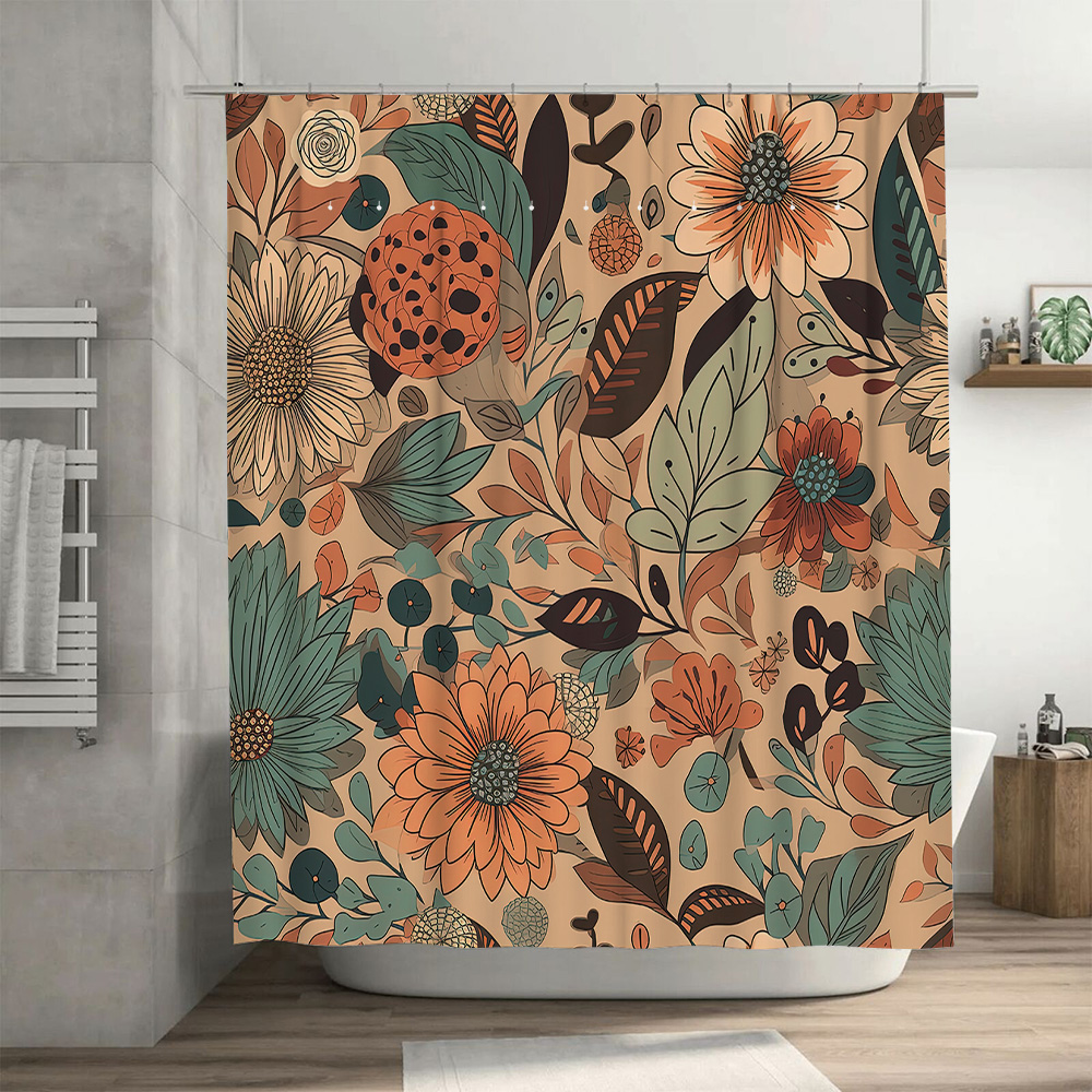 Modern Floral Shower Curtain R - Home Decor Color Palettes ulasan dan harga