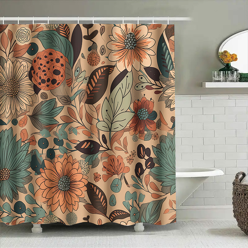 Modern Floral Shower Curtain R - Home Decor Color Palettes ulasan dan harga