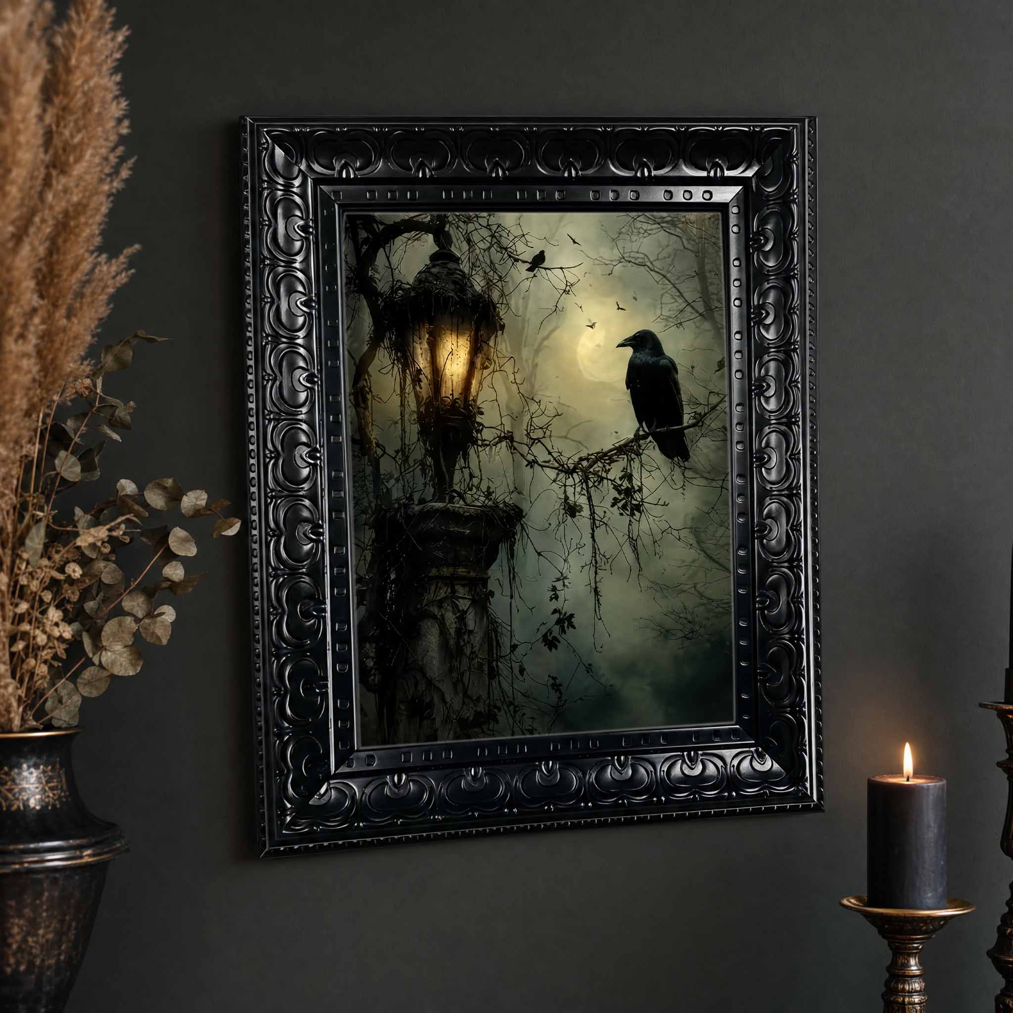 Halloween Wall Art, Framed Can - Abstract Oil Painting ulasan dan harga