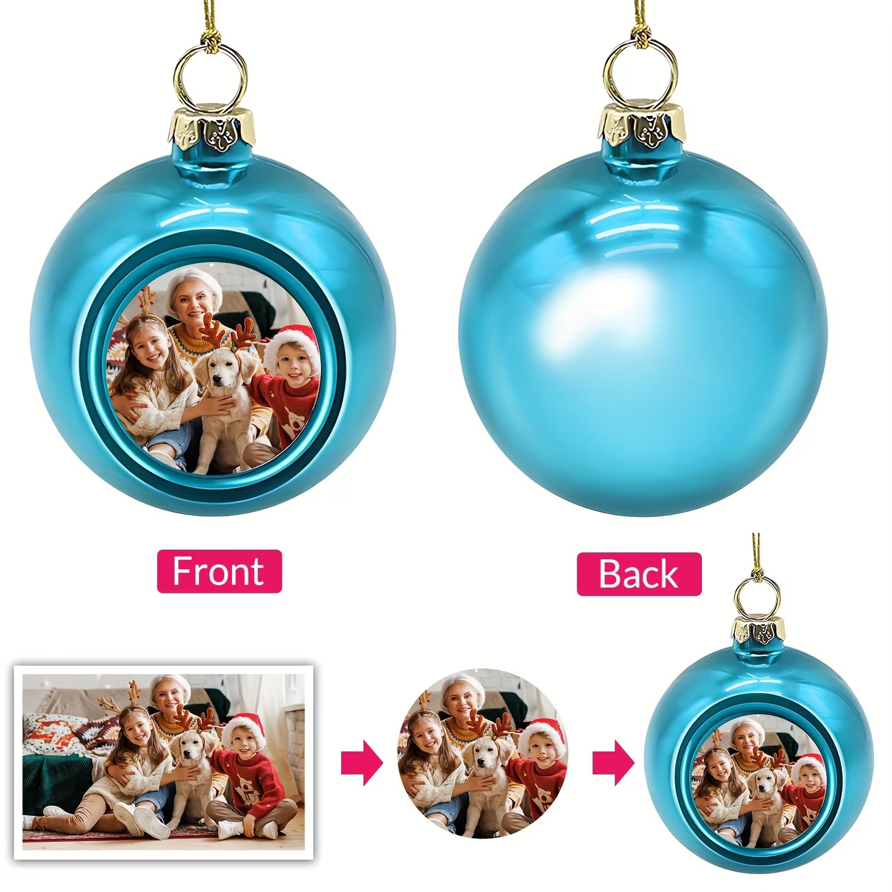 Custom Photo Christmas Ornamen - Home Decor Xmas ulasan dan harga