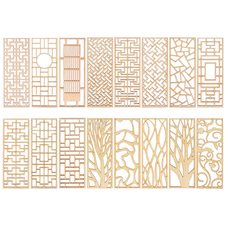 4pcs Wooden Miniature Partitio - Room Divider Screen ulasan dan harga
