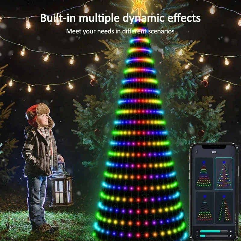 Christmas Star Tree Lights RGB - Home Decor Xmas ulasan dan harga
