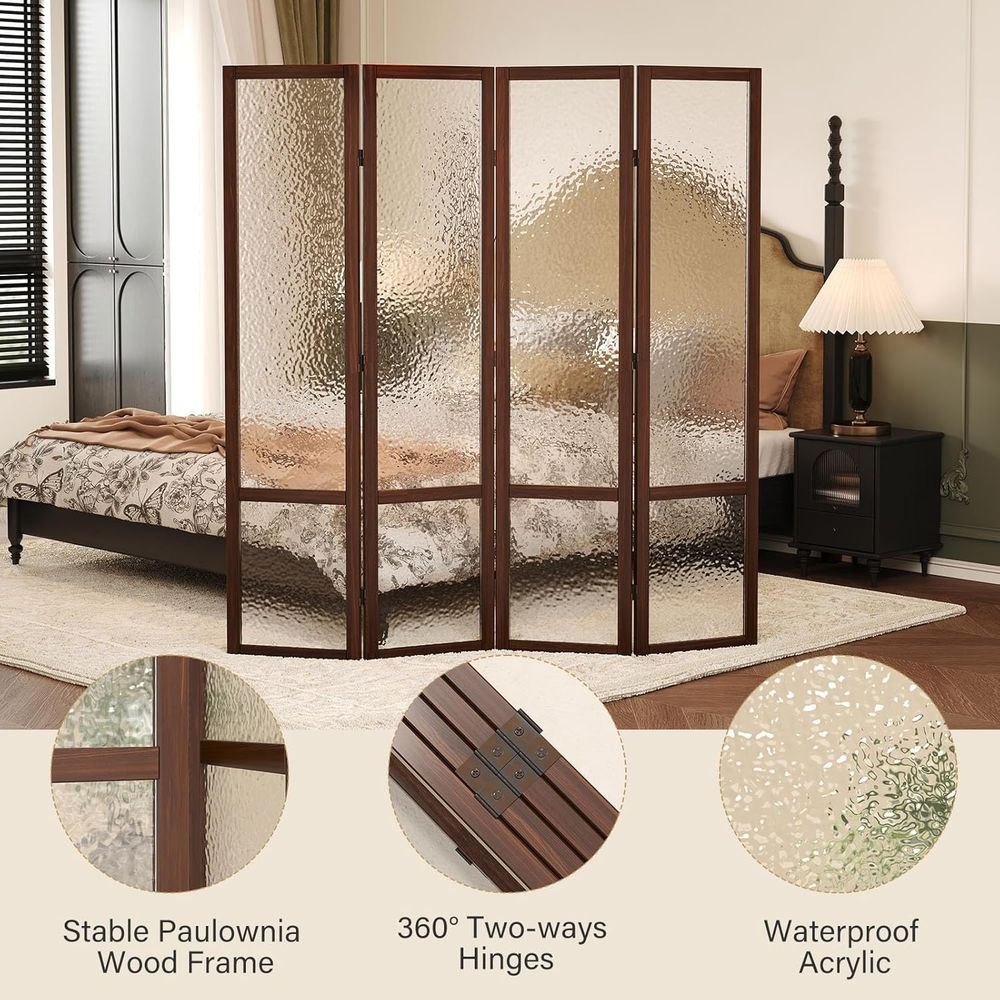 4-Panel Acrylic Folding Room D - Room Divider Screen ulasan dan harga