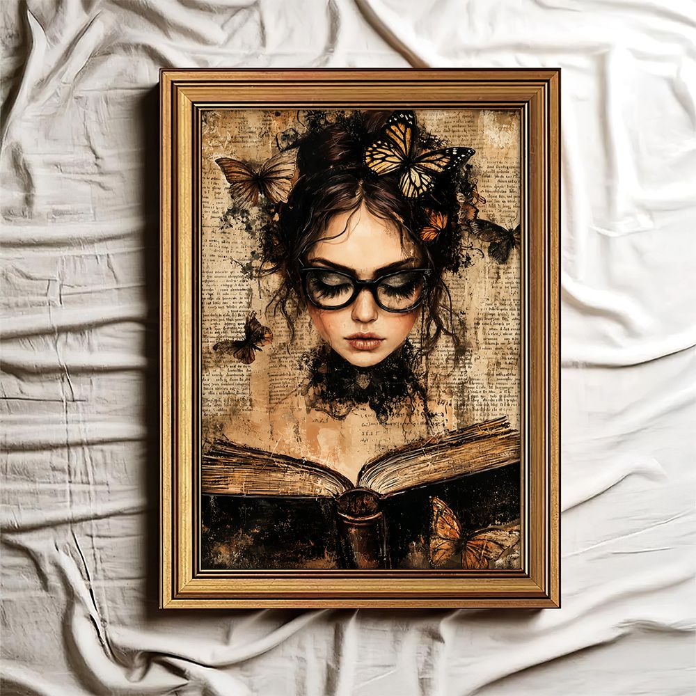 Dark Academia Retro Wall Decor - Abstract Oil Painting ulasan dan harga