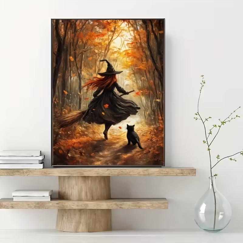 Retro Alloween Autumn Witch On - Home Decor Reviews ulasan dan harga