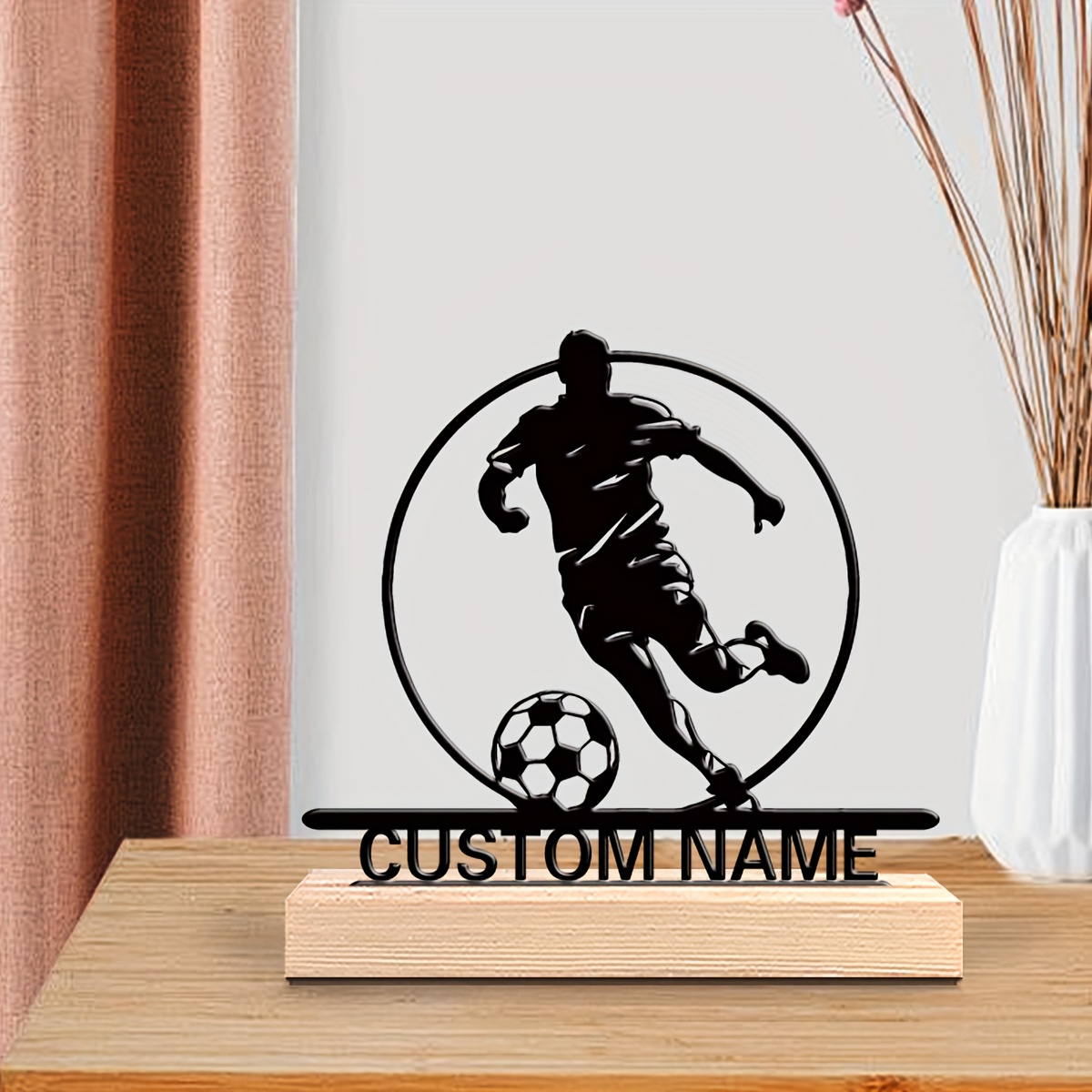 Custom Soccer Player Metal Sta - Home Decor For Birthday ulasan dan harga