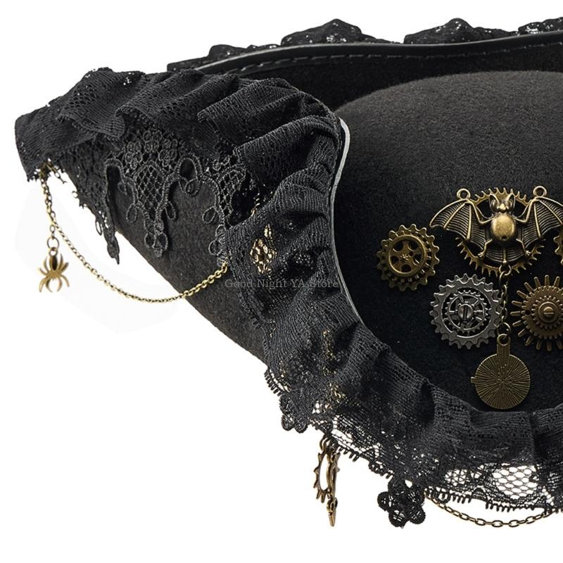 Lace Trim Bat Gear Pirate Hat  - Victory Home Decor ulasan dan harga