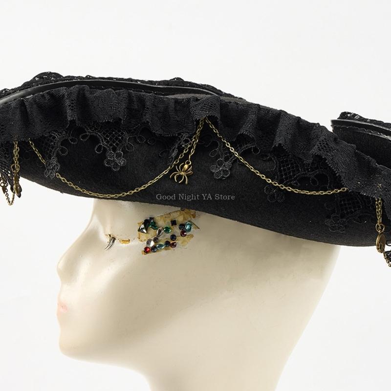 Lace Trim Bat Gear Pirate Hat  - Victory Home Decor ulasan dan harga