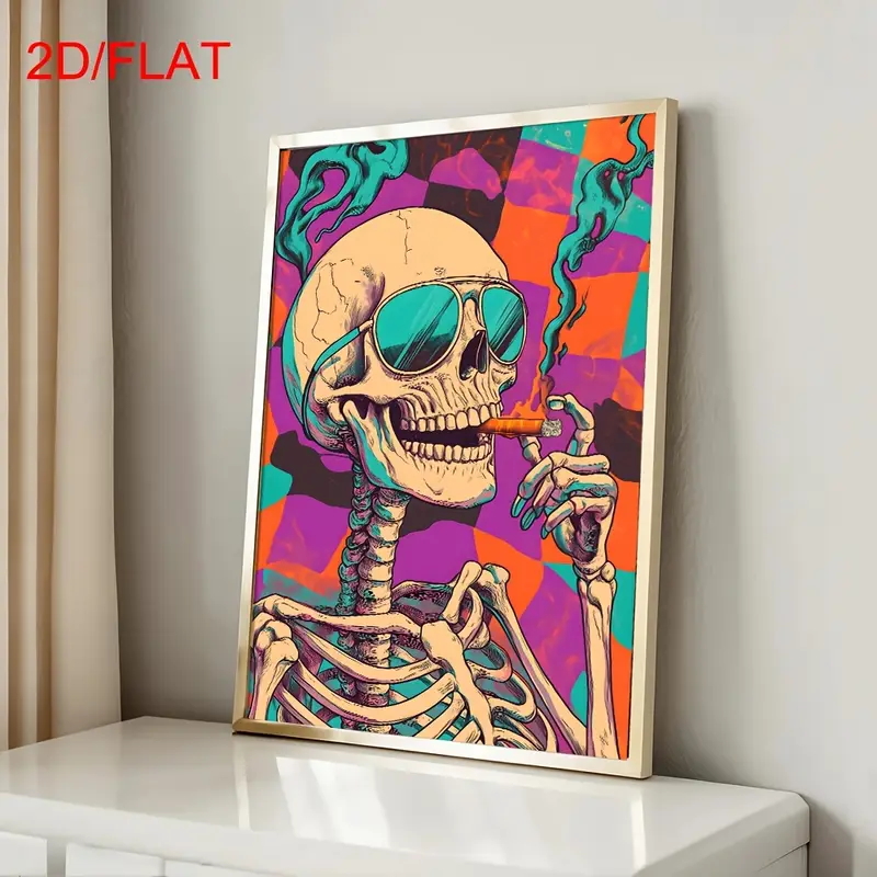 Abstract Skull Smoking Poster, - Home Decor Medieval ulasan dan harga