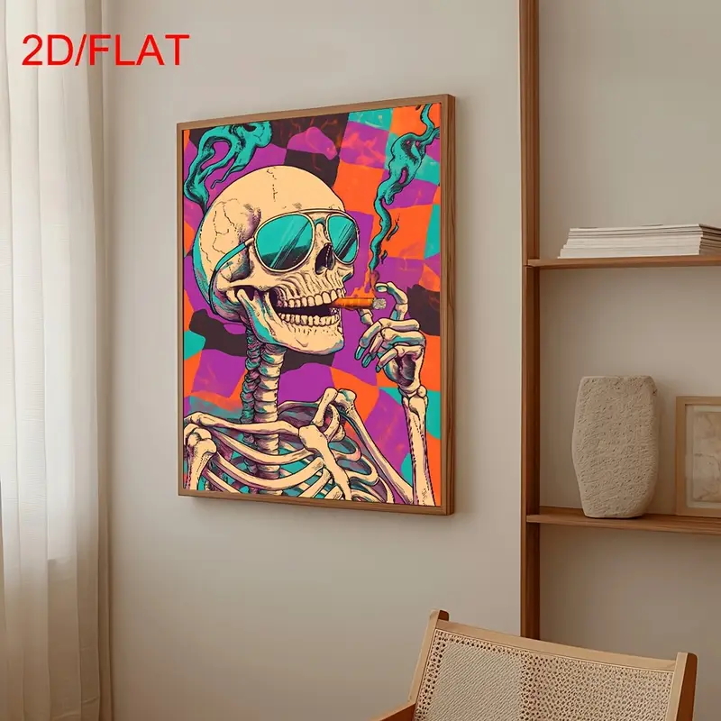 Abstract Skull Smoking Poster, - Home Decor Medieval ulasan dan harga
