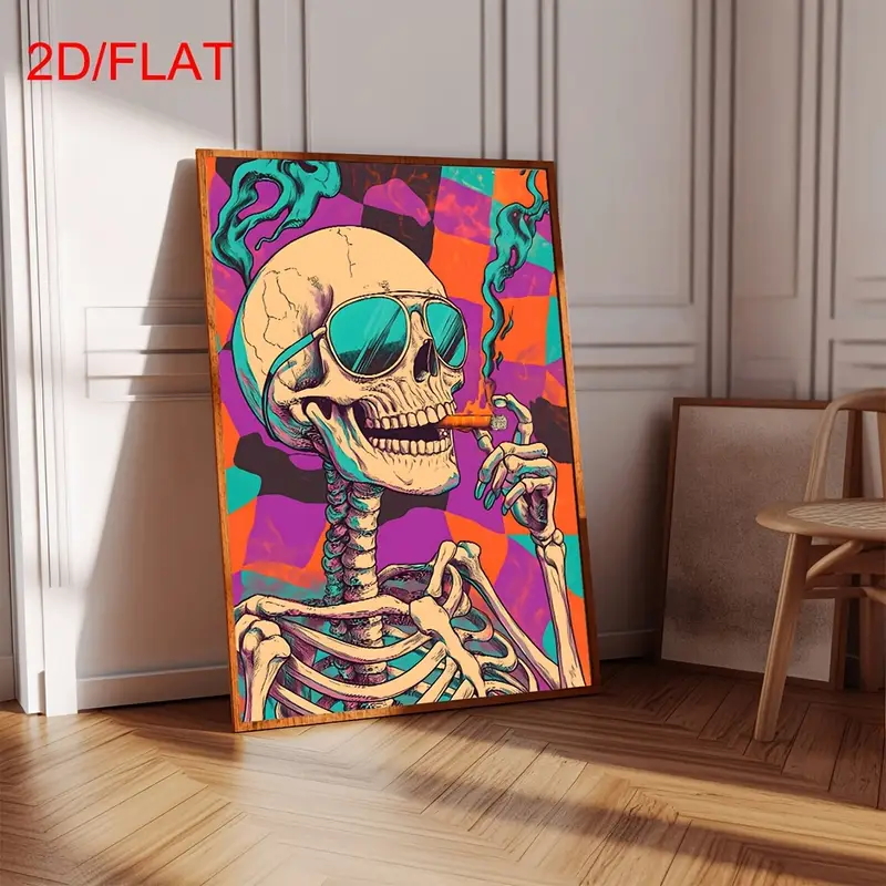 Abstract Skull Smoking Poster, - Home Decor Medieval ulasan dan harga