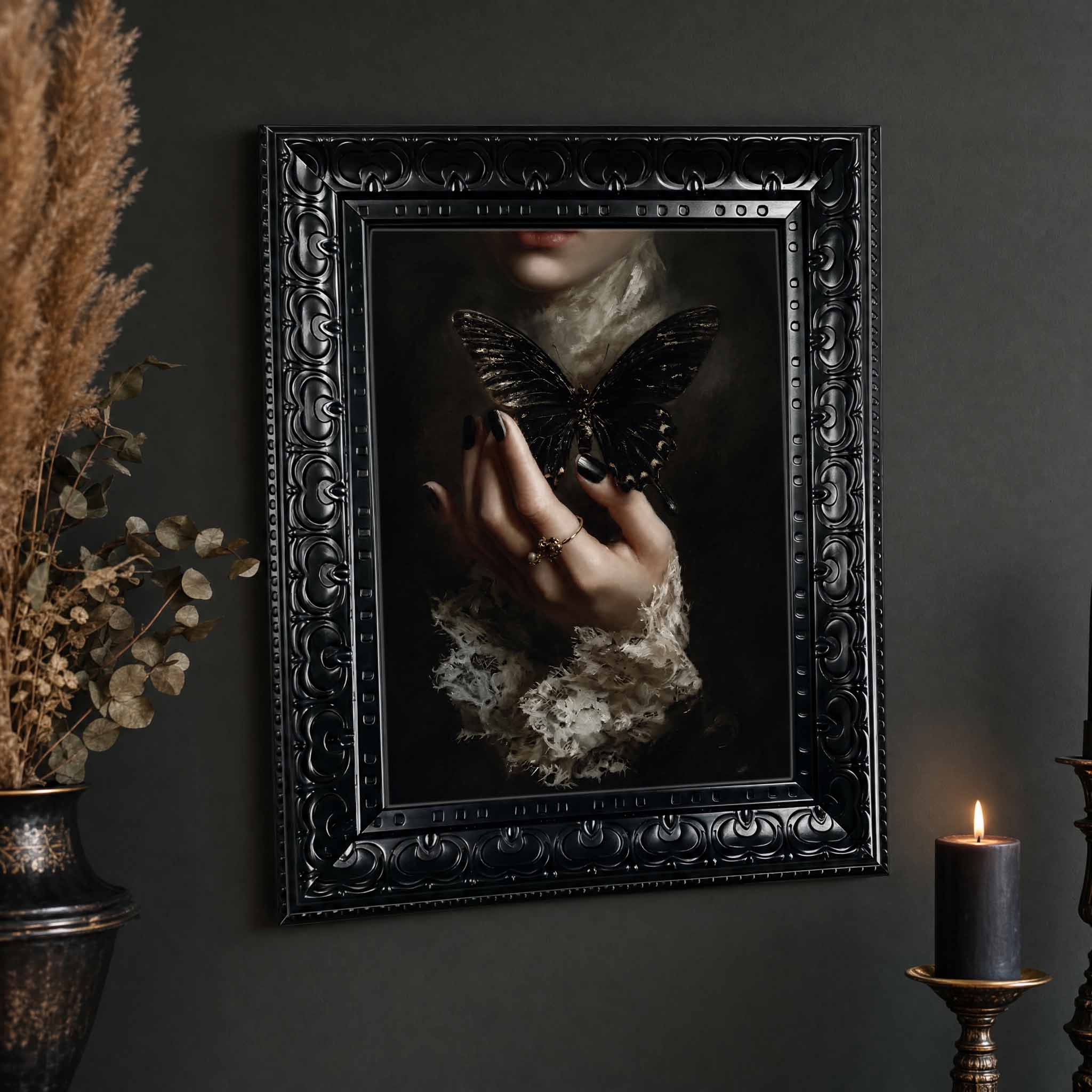 Framed Canvas Wall Art Dark Go - Abstract Oil Painting ulasan dan harga
