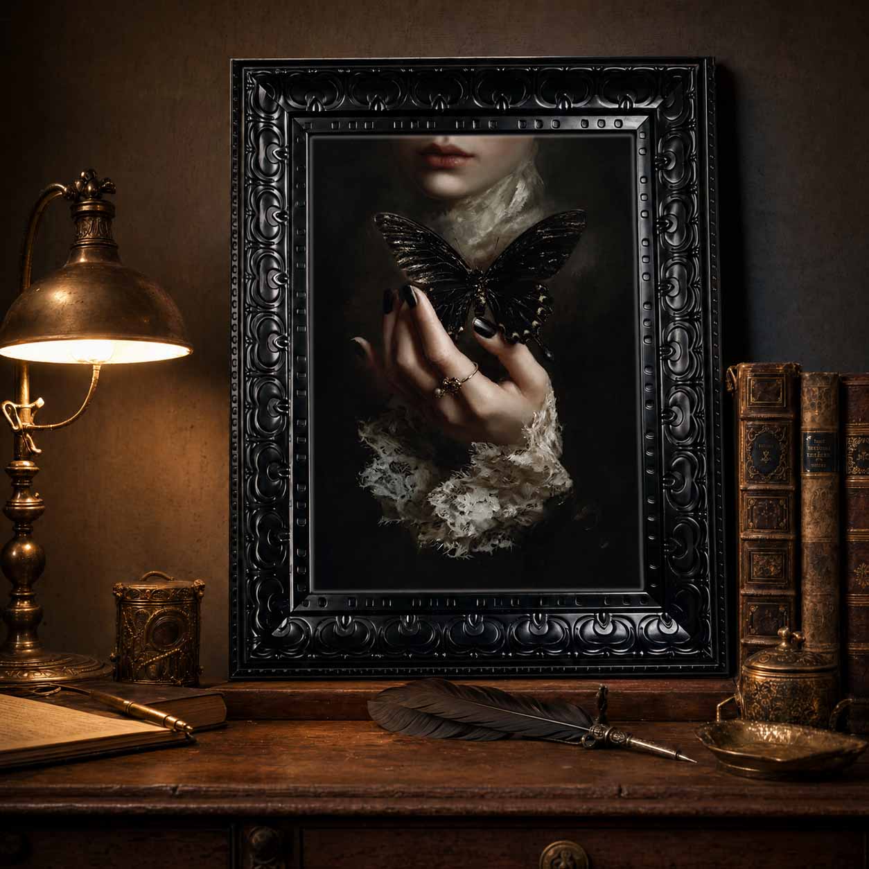 Framed Canvas Wall Art Dark Go - Abstract Oil Painting ulasan dan harga