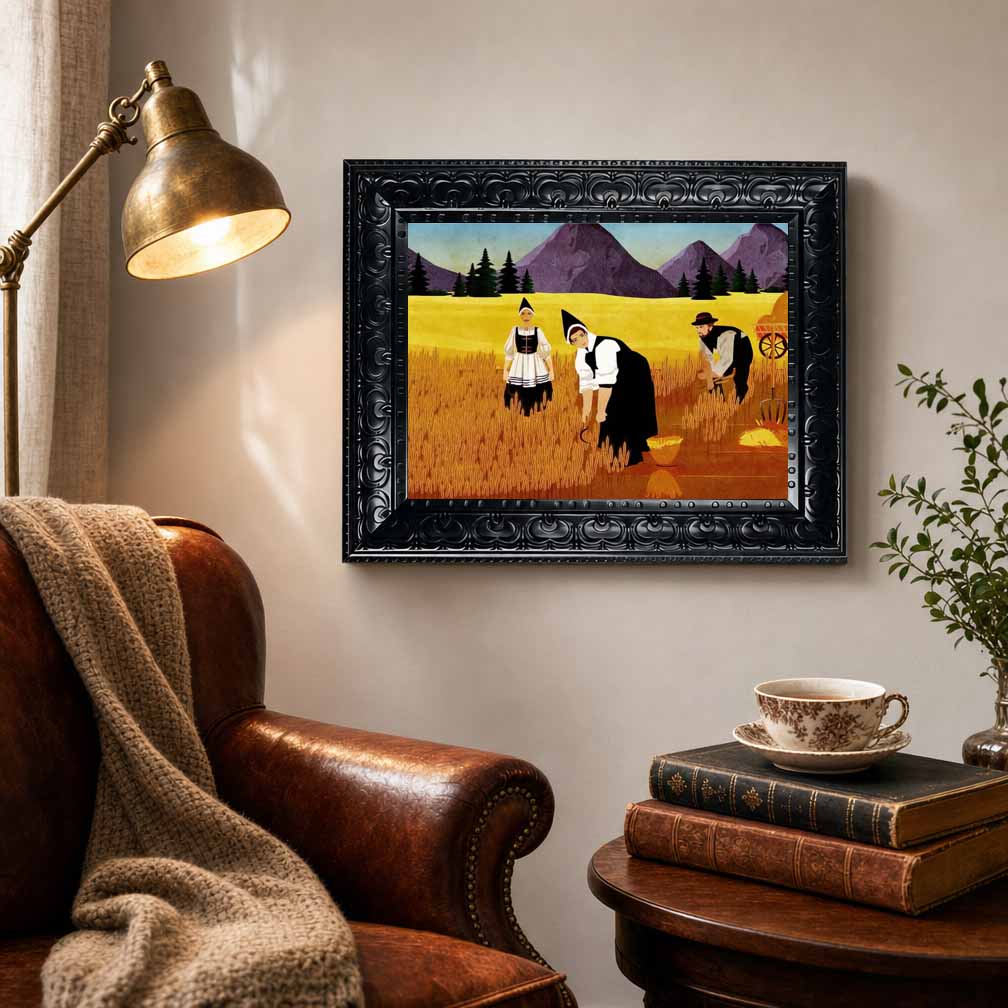 Framed Canvas Wall Art Vintage - Abstract Oil Painting ulasan dan harga