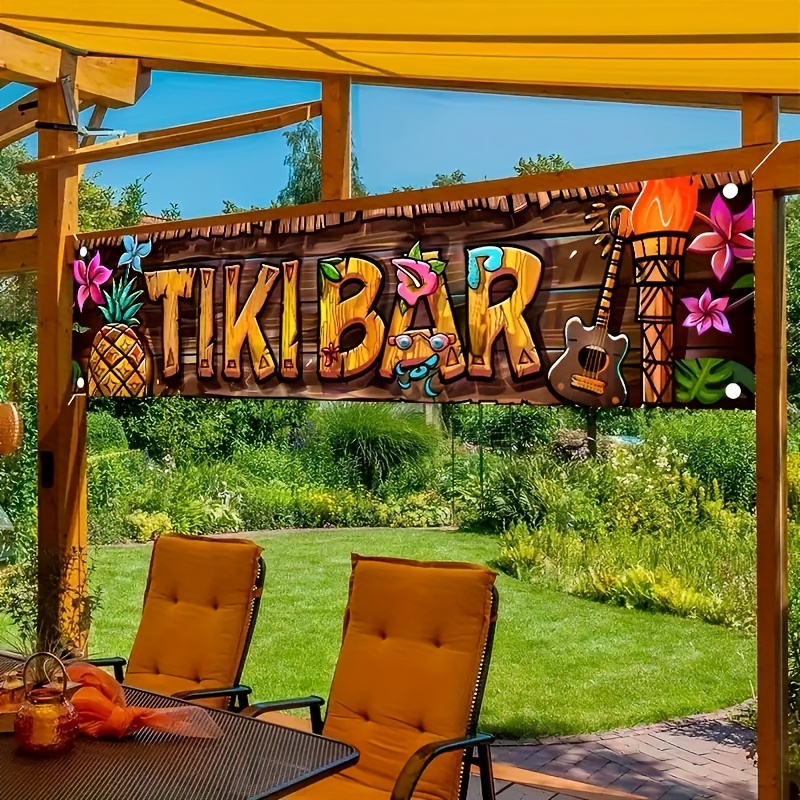 Tiki Bar Banner Tropical Hawai - Home Decor Nearby ulasan dan harga