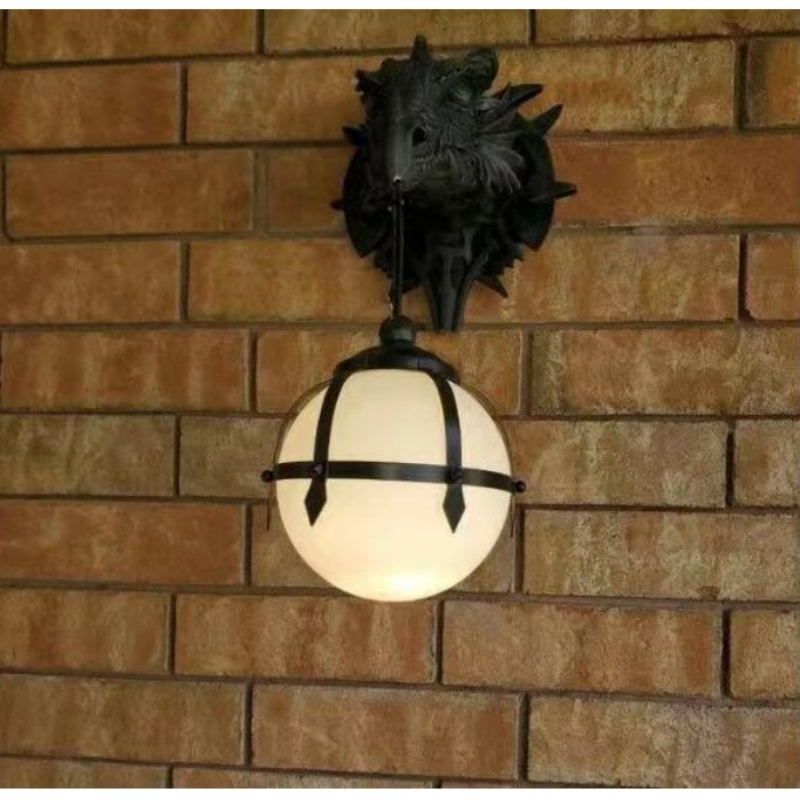 Dragon Head Wall Lamp, Resin M - Home Decor Medieval ulasan dan harga