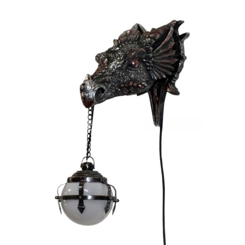 Dragon Head Wall Lamp, Resin M - Home Decor Medieval ulasan dan harga