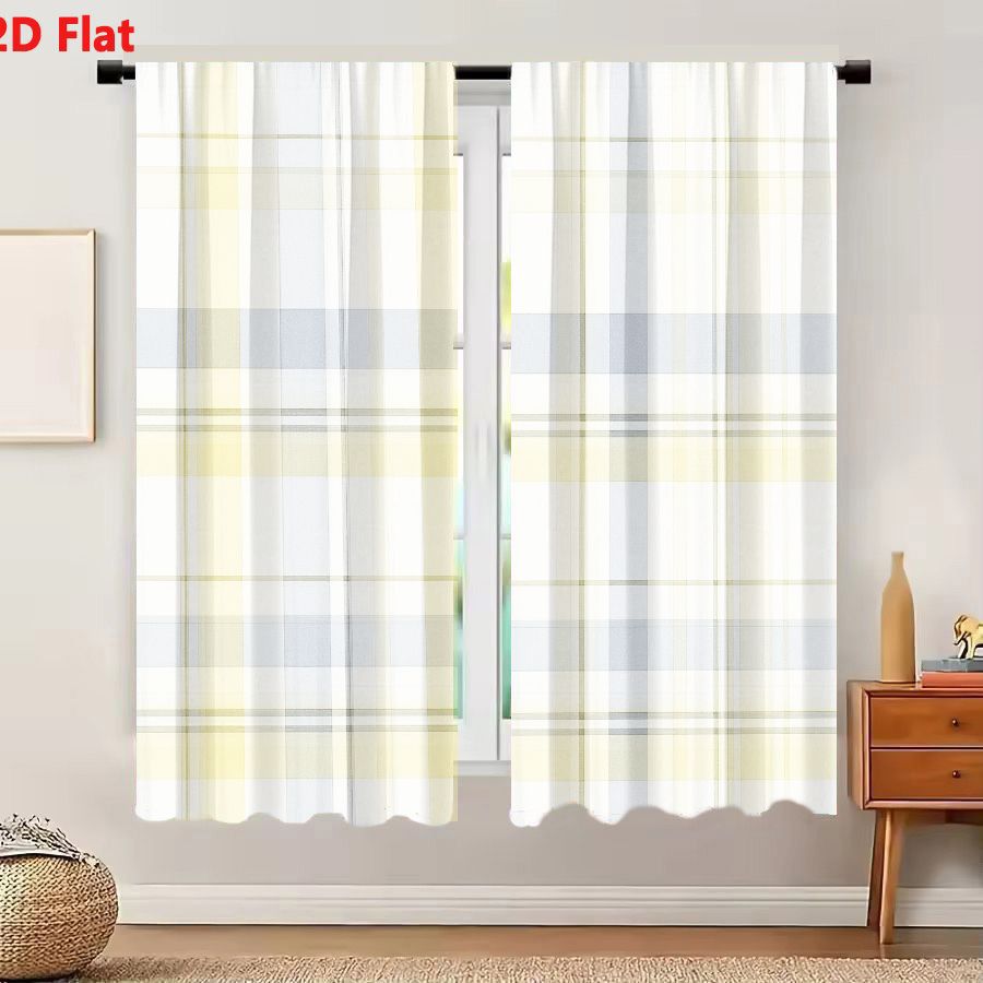 2Pcs Curtains 2D Flat Seamless - Home Decor Color Palettes ulasan dan harga
