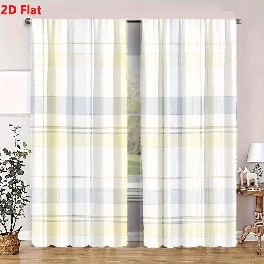2Pcs Curtains 2D Flat Seamless - Home Decor Color Palettes ulasan dan harga