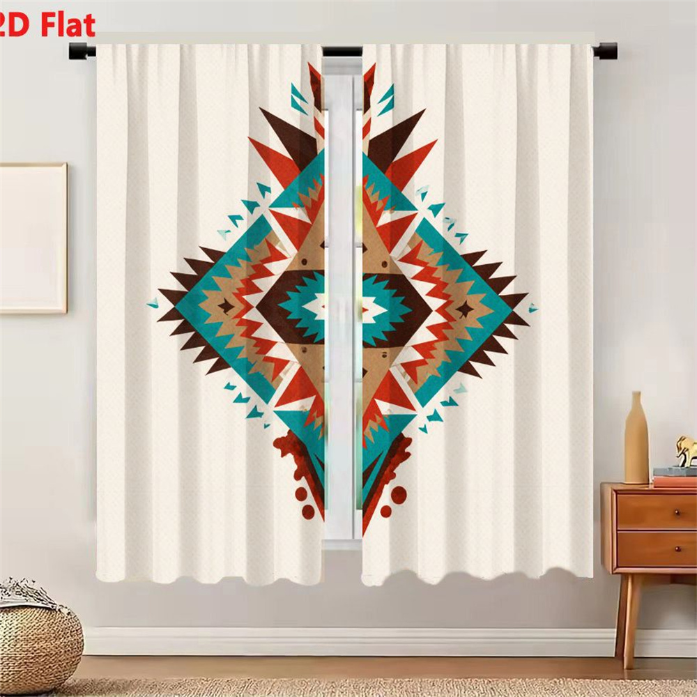 2Pcs Curtains 2D Flat Symmetri - Home Decor Color Palettes ulasan dan harga