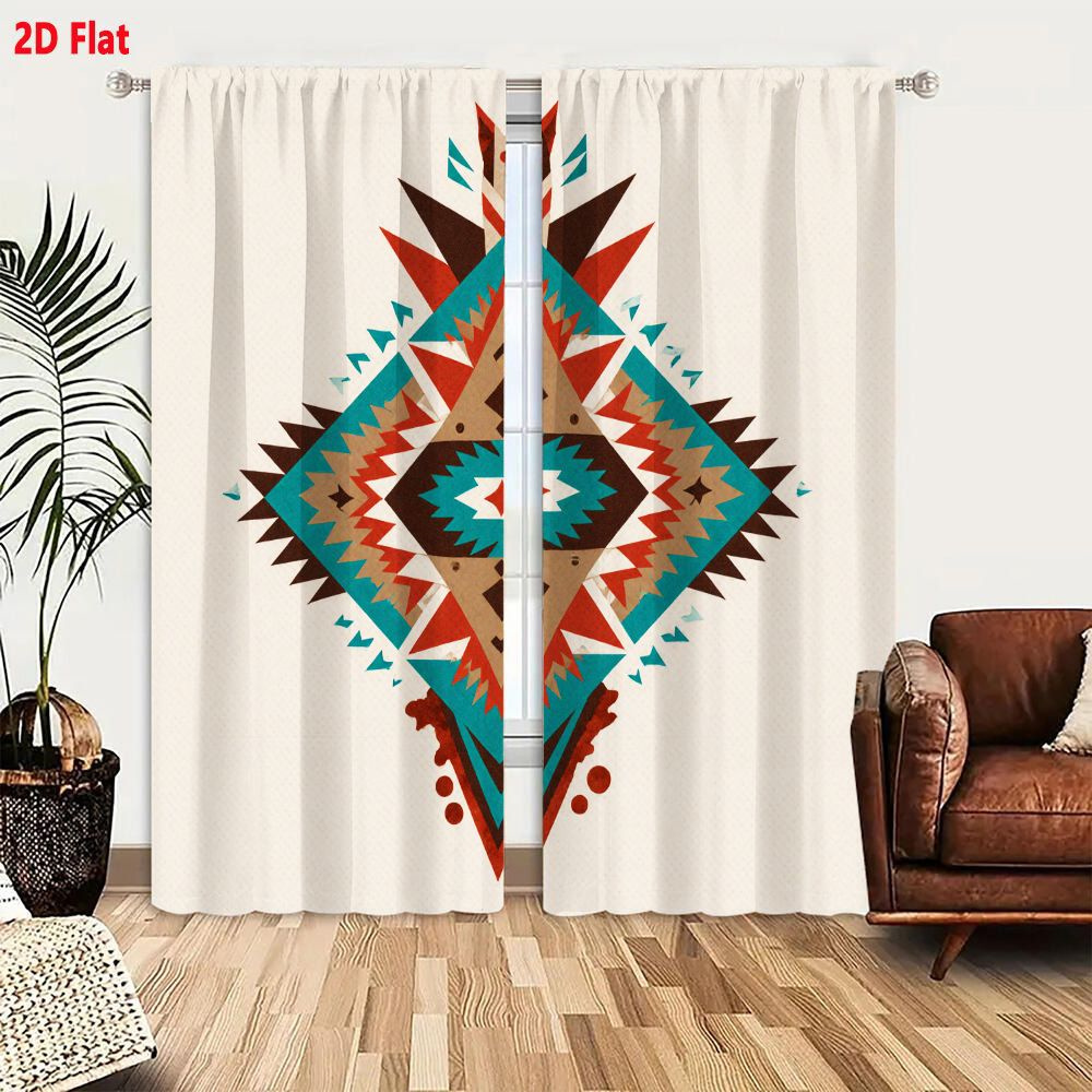 2Pcs Curtains 2D Flat Symmetri - Home Decor Color Palettes ulasan dan harga
