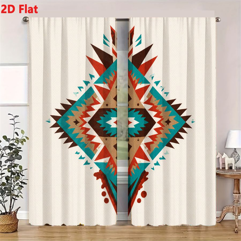 2Pcs Curtains 2D Flat Symmetri - Home Decor Color Palettes ulasan dan harga