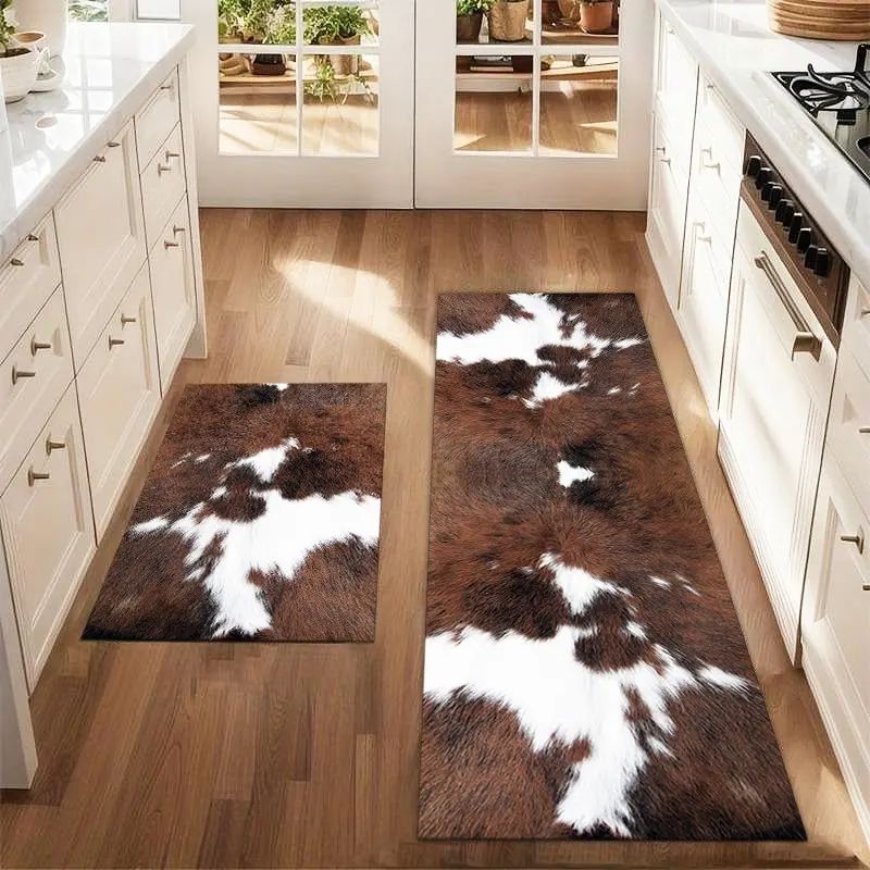 VIKAMA 1/2Pcs Western Cow Prin - Cowhide Rug Faux ulasan dan harga